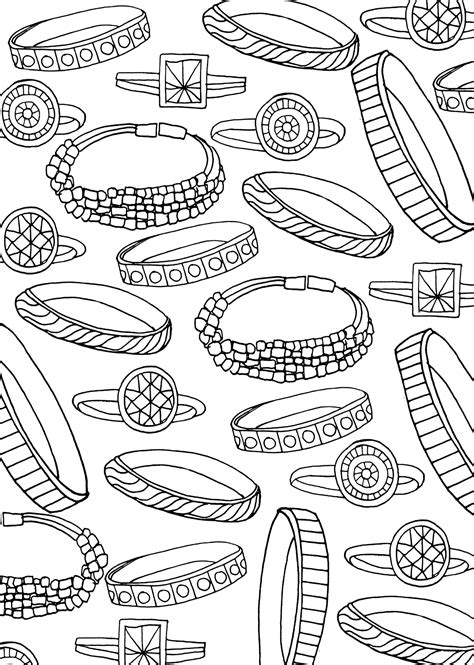 Jewelry Coloring Pages Printable